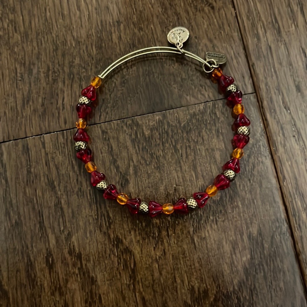 Alex and ani red and orange beaded bracelet